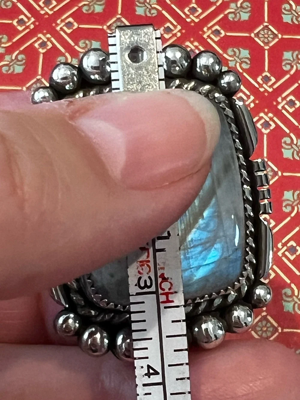 Sterling Silver Moonstone Statement Ring - Iridescent White